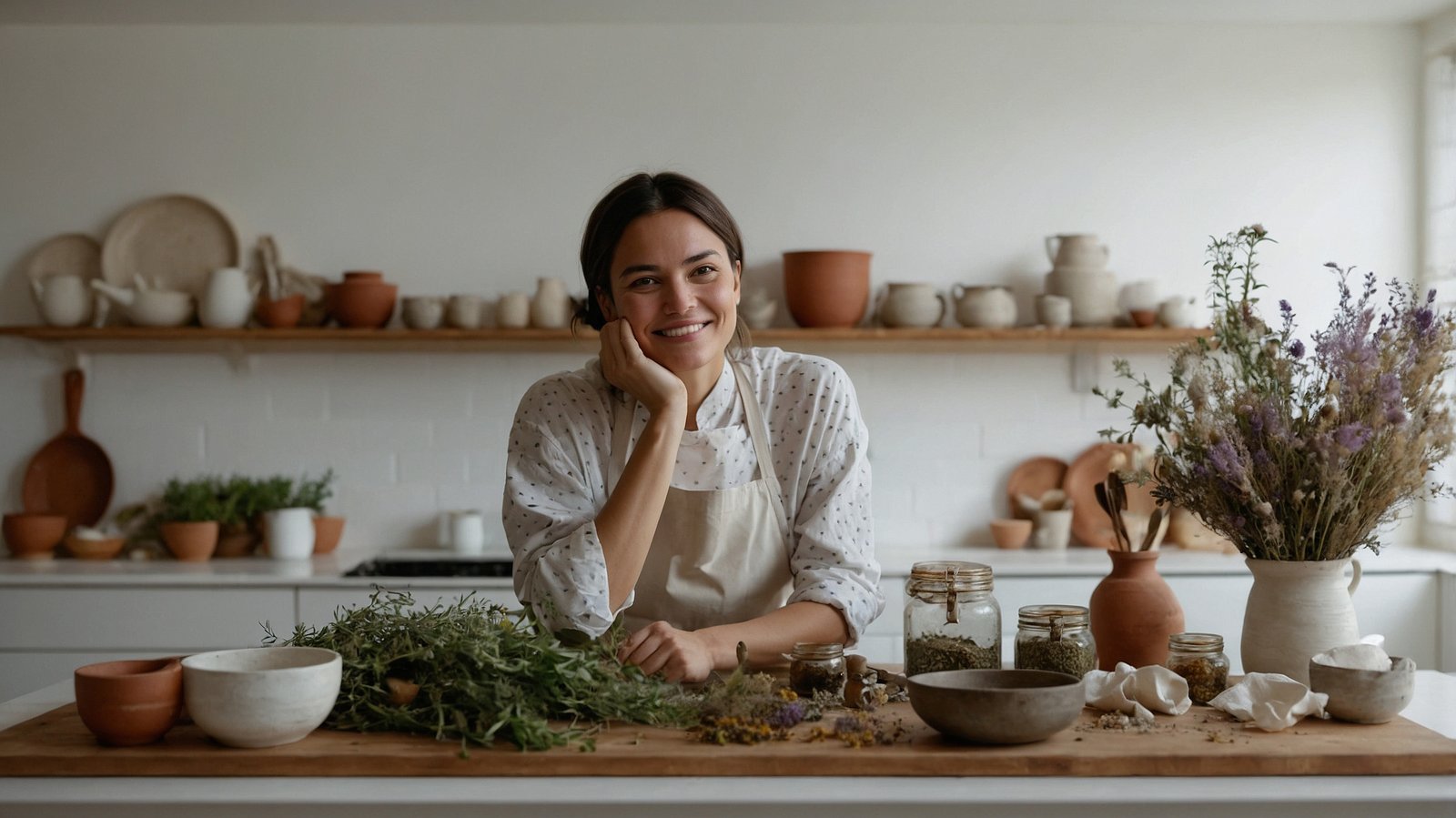 A futuristic yet approachable female chef