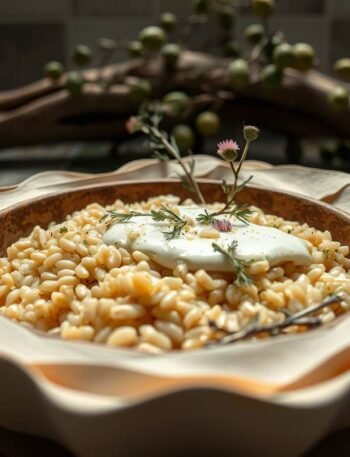 Herbed Barley Risotto with Roasted Fennel and Lemon-Dill Labneh
