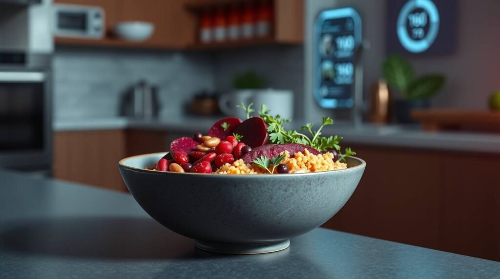 Red Lentil & Beet Protein Bowl with Quinoa and Hemp Seeds