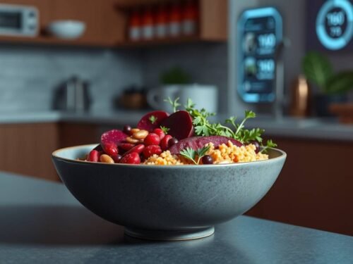 Red Lentil & Beet Protein Bowl with Quinoa and Hemp Seeds