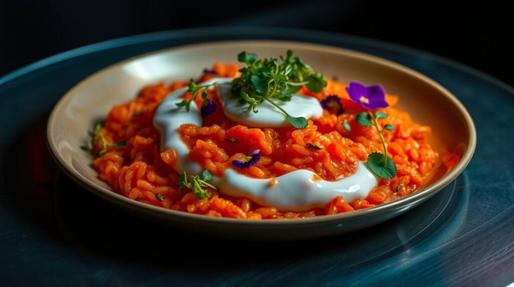 Galactic Kimchi Risotto with Coconut-Lime Foam