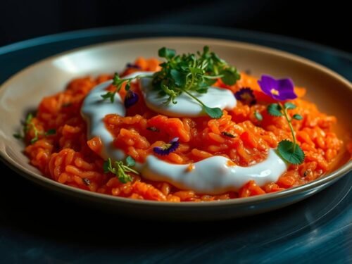 Galactic Kimchi Risotto with Coconut-Lime Foam