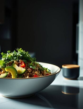 Matcha Quinoa Salad with Avocado-Wasabi Dressing